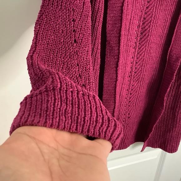 NWT New Member's Mark Chenille Cardigan Size XL, Dark Raspberry Color - Picture 6 of 14